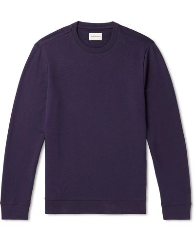 Club Monaco Core Cotton-blend Jersey Sweatshirt - Blue