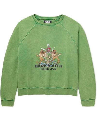 Liberal Youth Ministry Printed Cotton-jersey Sweatshirt - Green