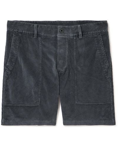 James Perse Straight-leg Cotton-blend Corduroy Shorts - Gray