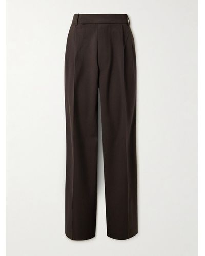 Frankie Shop Beo Wide-leg Pleated Woven Suit Trousers - Brown