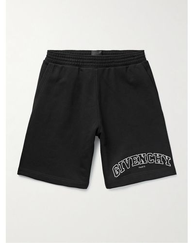 Givenchy Logo-embroidered Cotton-jersey Shorts - Black
