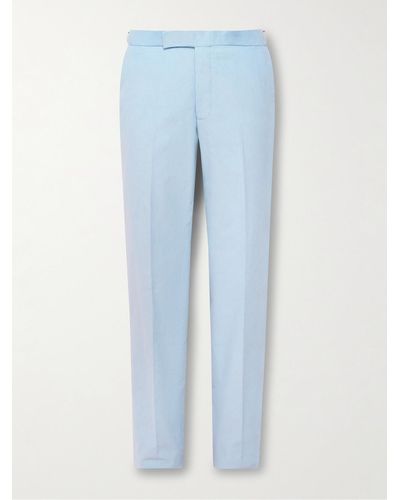 Richard James Slim-fit Straight-leg Cotton-corduroy Suit Pants - Blue