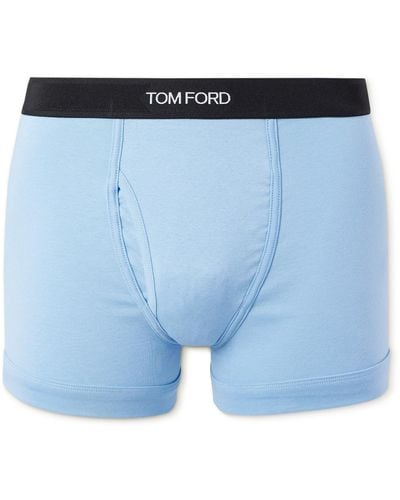Tom Ford Stretch-cotton Boxer Briefs - Blue
