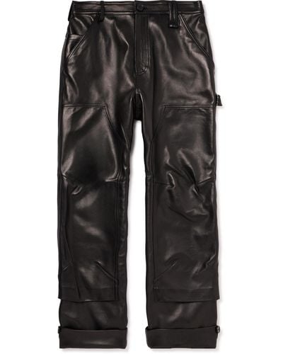 Simone Rocha Straight-leg Leather Cargo Pants - Black