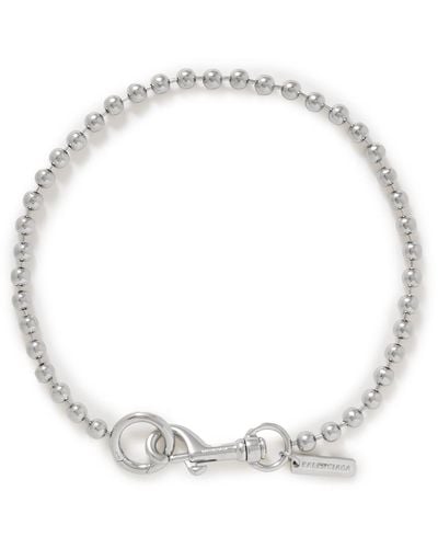Balenciaga Skate Silver-tone Necklace - White