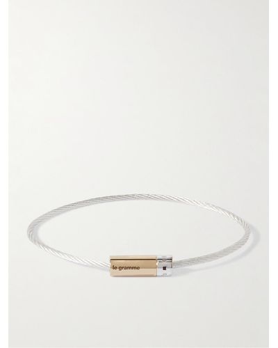 Le Gramme Cable Armband aus Sterlingsilber und 18 Karat Gold - Natur