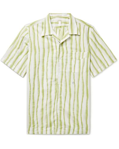 Massimo Alba Venice Camp-collar Striped Cotton-jacquard Shirt - White