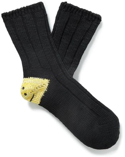 Kapital Intarsia Cotton-blend Socks - Black