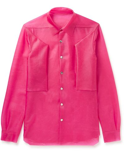 Rick Owens Leather Overshirt - Pink