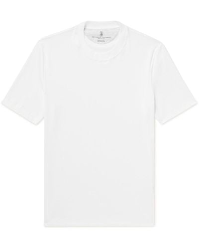 Brunello Cucinelli Cotton-jersey T-shirt - White