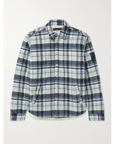 Rag & Bone Quilted Checked Cotton-flannel Overshirt - Blue
