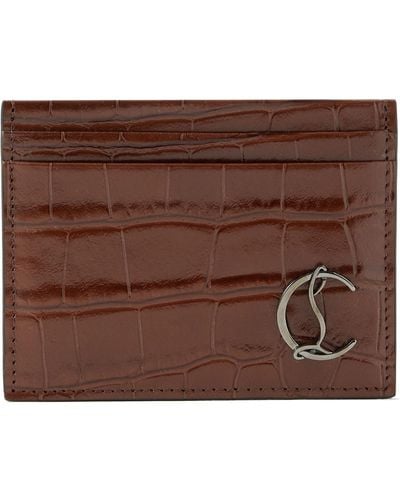 Christian Louboutin Croc-effect Leather Cardholder - Brown