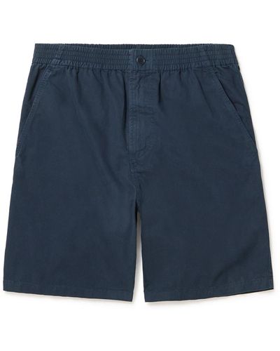A.P.C. Norris Straight-leg Cotton-twill Shorts - Blue