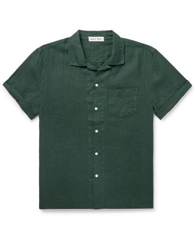 Alex Mill Convertible-collar Linen Shirt - Green