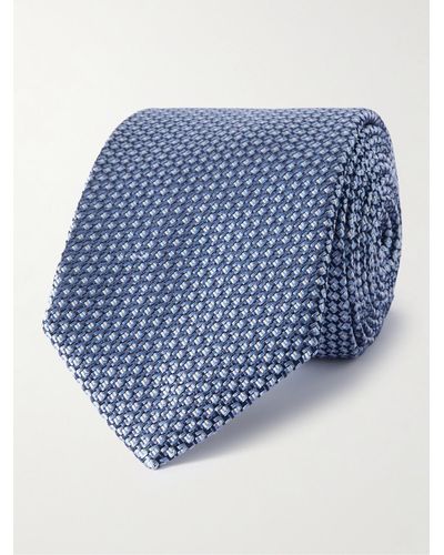 Brioni Krawatte aus Seiden-Jacquard - Blau