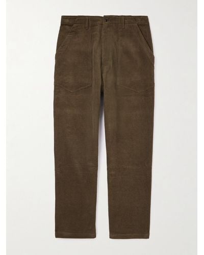 Monitaly Fatigue Straight-leg Cotton-corduroy Trousers - Green