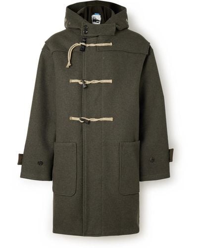 A.P.C. Jw Anderson Colin Wool-blend Hooded Coat - Green