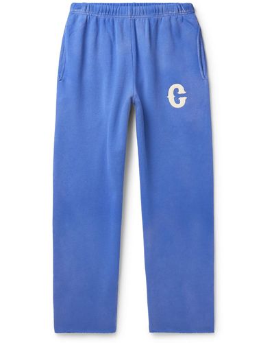CHERRY LA Straight-leg Logo-appliquéd Cotton-jersey Sweatpants - Blue