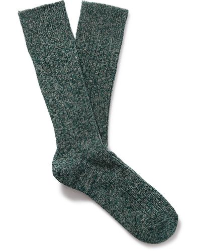 MR P. Cotton-blend Socks - Green
