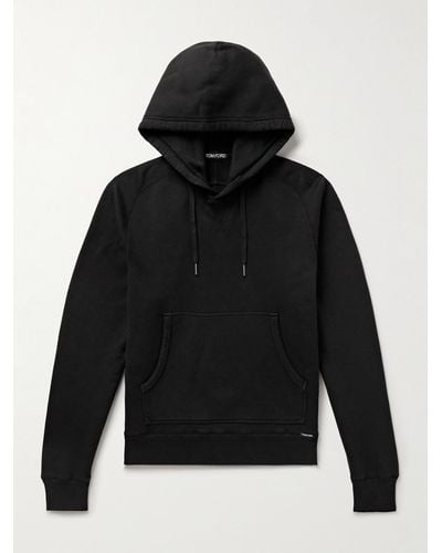 Tom Ford Garment-dyed Cotton-jersey Hoodie - Black