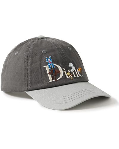 Dime Logo-embroidered Cotton-twill Baseball Cap - Gray