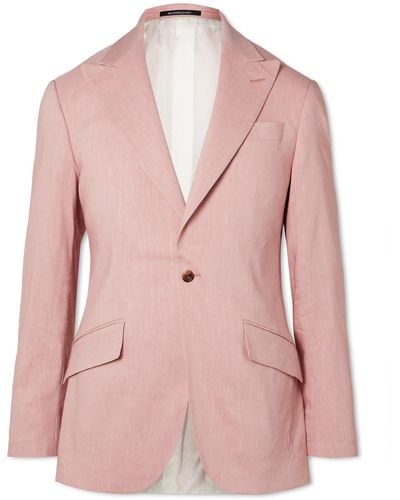 Richard James Hyde Linen-blend Suit Jacket - Pink