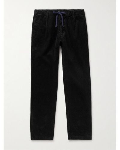 Hartford Tanker Straight-leg Cotton-corduroy Drawstring Trousers - Black