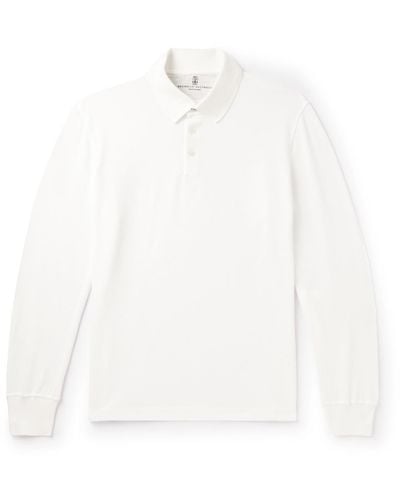 Brunello Cucinelli Cotton-piqué Polo Shirt - White