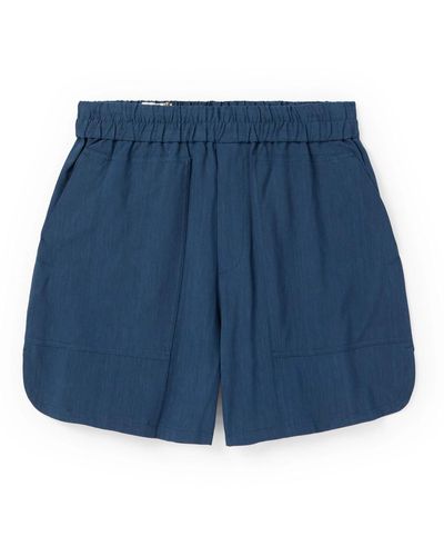 Dries Van Noten Straight-leg Linen-blend Shorts - Blue