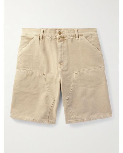 Carhartt Double Knee Straight-leg Organic Cotton-canvas Shorts - Natural