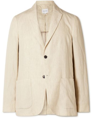 Sunspel Unstructured Linen Suit Jacket - Natural