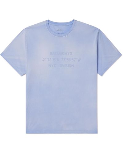 Saturdays NYC Sunbaked Logo-print Cotton-jersey T-shirt - Blue