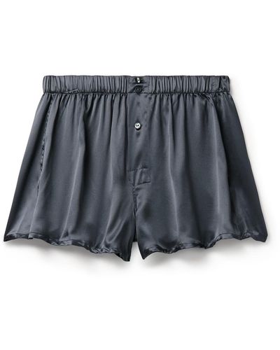 Rubinacci Silk-satin Boxer Shorts - Gray