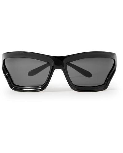 Loewe Paula's Ibiza Sporty Mask Oversized D-frame Acetate Wrap-around Sunglasses - Black