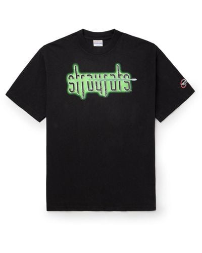 Stray Rats Silence Logo-print Cotton-jersey T-shirt - Black