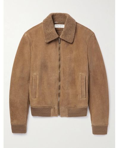 Saint Laurent Giacca in shearling - Marrone