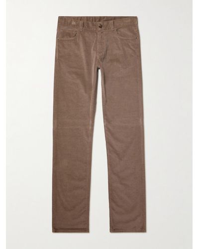 Canali Slim-fit Stretch-cotton And Modal-blend Corduroy Pants - Brown