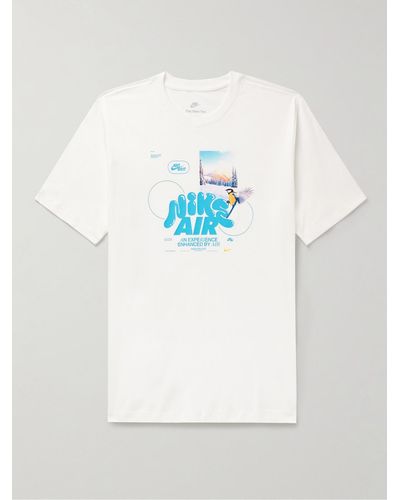 Nike Sportswear T-Shirt aus Baumwoll-Jersey mit Print - Weiß