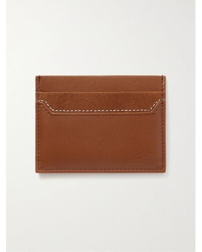 MR P. Luca Leather And Suede Cardhold - Brown