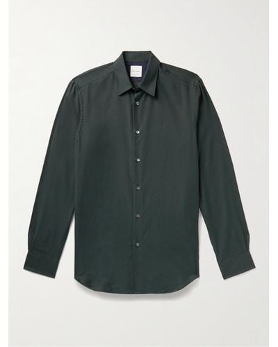 Paul Smith Brushed Cotton-twill Shirt - Green