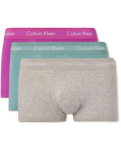 Calvin Klein Three-pack Stretch-cotton Boxer Briefs - Multicolor