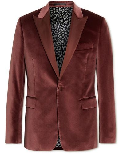 Paul Smith Slim-fit Cotton-velvet Tuxedo Jacket - Red