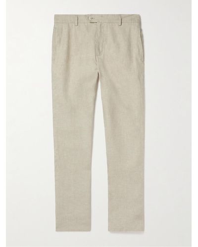 Frescobol Carioca Affonso Tapered Linen Suit Trousers - Natural