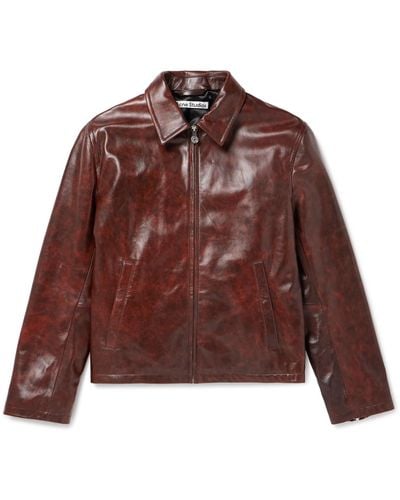 Acne Studios Leather Blouson Jacket - Brown