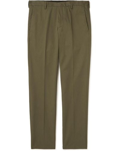 Paul Smith Tapered Organic-cotton Twill Pants - Green