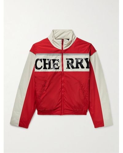 CHERRY LA Pit Crew Logo-print Padded Shell Jacket - Red