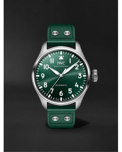 IWC Schaffhausen Big Pilot's Automatic 43mm Stainless Steel And Rubber Watch - Green