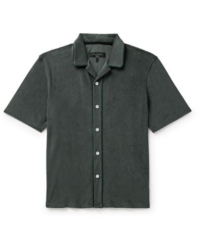 Rag & Bone Avery Camp-collar Cotton-blend Terry Shirt - Green