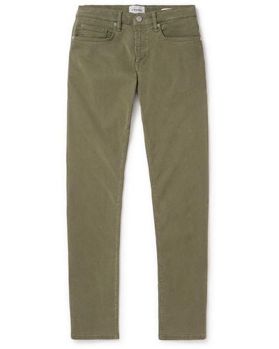 FRAME L'homme Slim-fit Stretch-lyocell Pants - Green