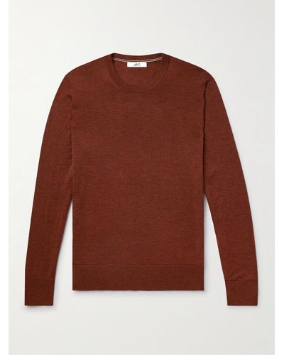 MR P. Slim-fit Merino Wool Sweater - Brown